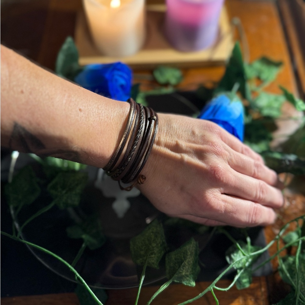 Brown Leather Wrap Bracelet